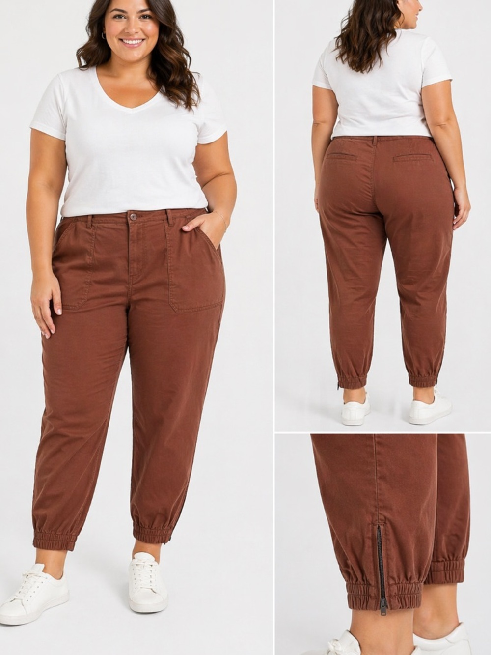 20” w brand new with tags zippers at the cuff brown jogger/cargo pants